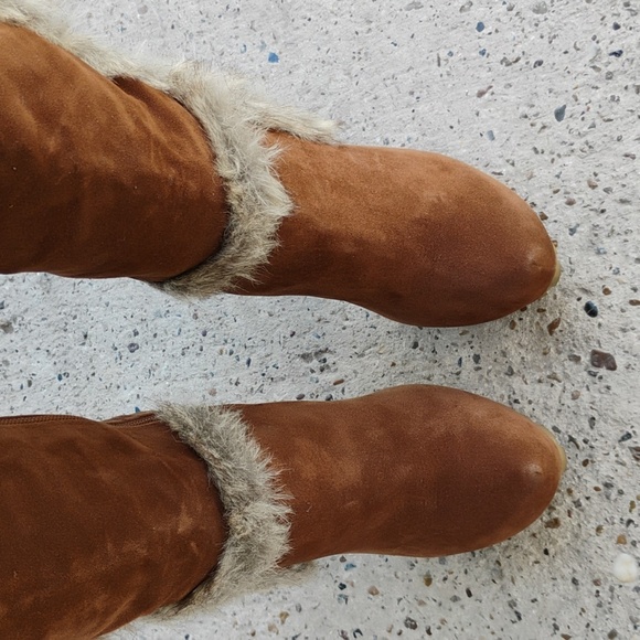 Noviana Faux Suede And Faux Fur Boots - Picture 3 of 5